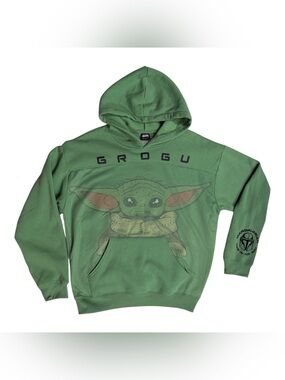 Star Wars Mandalorian green hoodie Grogu (Baby Yoda) w/mesh cover men’s size L
